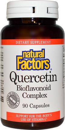 Quercetin, Bioflavonoid Complex, 90 Capsules by Natural Factors, 補充劑，槲皮素，生物類黃酮 HK 香港