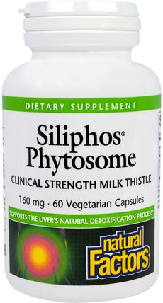 Siliphos Phytosome, Milk Thistle, 160 mg, 60 Veggie Caps by Natural Factors, 健康，排毒，奶薊（水飛薊素），siliphos（水飛薊賓植物體） HK 香港
