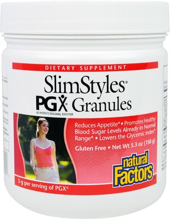 SlimStyles, PGX Granules, Unflavored, 5.3 oz (150 g) by Natural Factors, 補品，纖維，葡甘聚醣（魔芋根），葡甘聚醣（魔芋根）粉，pgx HK 香港