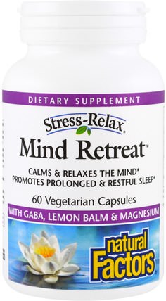 Stress-Relax, Mind Retreat, 60 Veggie Caps by Natural Factors, 維生素，維生素D3，維生素D3液體 HK 香港