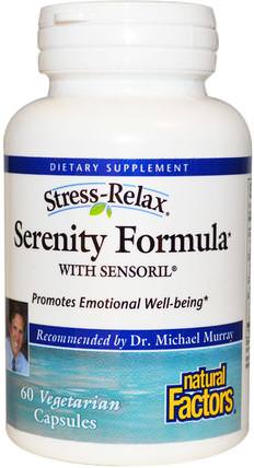 Stress-Relax, Serenity Formula with Sensoril, 60 Veggie Caps by Natural Factors, 健康，女性，ashwagandha婦女 HK 香港
