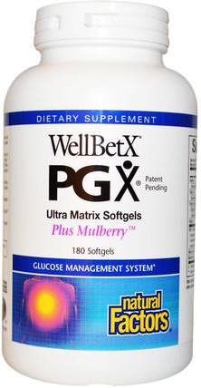 WellBetX PGX, Plus Mulberry, 180 Softgels by Natural Factors, 健康，血糖，補品，纖維，pgx HK 香港
