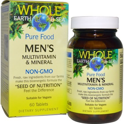 Whole Earth & Sea, Mens Multivitamin & Mineral, 60 Tablets by Natural Factors, 維生素，男性多種維生素 HK 香港