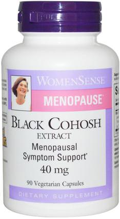WomenSense, Menopause, Black Cohosh Extract, 40 mg, 90 Veggie Caps by Natural Factors, 健康，女性，黑升麻，更年期 HK 香港