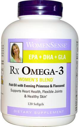 WomenSense, RxOmega-3, 120 Enteripure Softgels by Natural Factors, 補充劑，efa omega 3 6 9（epa dha），月見草油，月見草油，亞麻籽 HK 香港