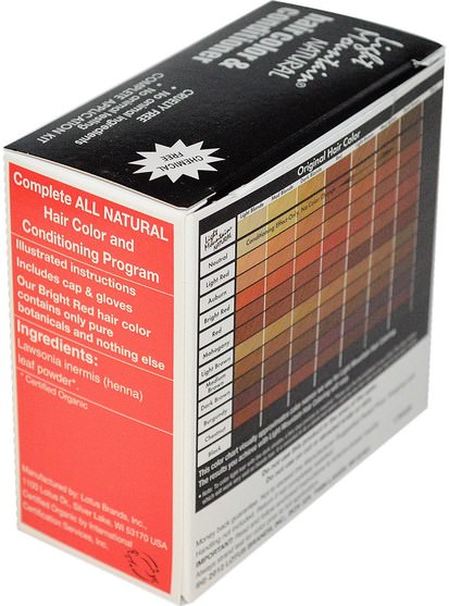 健康 - Light Mountain, Natural Hair Color and Conditioner, Bright Red, 4 oz (113 g)