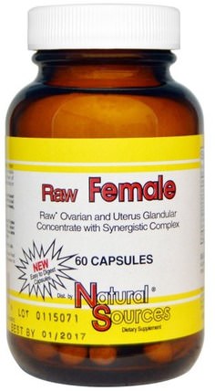 Raw Female, 60 Capsules by Natural Sources, 補品，牛產品，女性 HK 香港