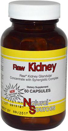 Raw Kidney, 60 Capsules by Natural Sources, 補充劑，牛產品 HK 香港