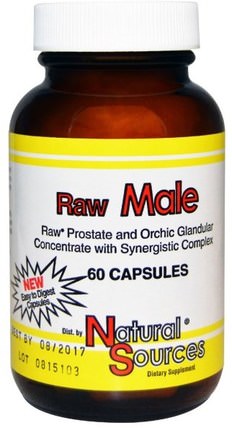 Raw Male, 60 Capsules by Natural Sources, 健康，男人，前列腺 HK 香港