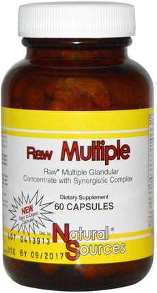 Raw Multiple, 60 Capsules by Natural Sources, 補充劑，牛產品 HK 香港