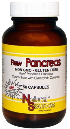 Raw Pancreas, 50 Capsules by Natural Sources, 補品，胰腺 HK 香港