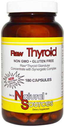 Raw Thyroid, 180 Capsules by Natural Sources, 補品，牛產品，健康，甲狀腺 HK 香港
