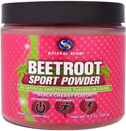 Beetroot Sport Powder, Black Cherry Flavor, 8.5 oz (242 g) by Natural Sport, 運動，草藥，甜菜粉根 HK 香港
