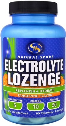 Electrolyte Lozenge, Tangerine Flavor, 60 FizzActiv Lozenges by Natural Sport, 運動，運動，電解質飲料補給 HK 香港
