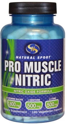 Pro Muscle Nitric, Nitric Oxide Formula, 120 Veggie Caps by Natural Sport, 運動，一氧化氮，肌肉 HK 香港