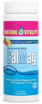 Balanced CalMag, Organic Raspberry-Lemon Flavor, 8 oz (226 g) by Natural Vitality, 補充劑，礦物質，鈣和鎂 HK 香港