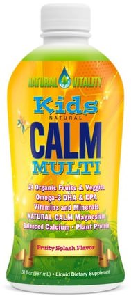 Kids Natural Calm Multi, Fruity Splash Flavor, 30 fl oz (887 ml) by Natural Vitality, 維生素，天然平靜 HK 香港