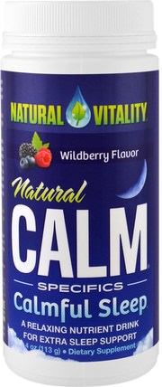 Natural Calm, Calmful Sleep, Wildberry Flavor, 4 oz (113 g) by Natural Vitality, 補品，睡眠，健康 HK 香港