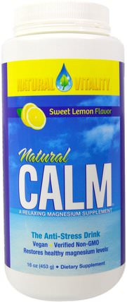 Natural Calm, The Anti-Stress Drink, Sweet Lemon Flavor, 16 oz (453 g) by Natural Vitality, 健康，自然平靜，抗壓力 HK 香港