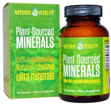 Plant-Sourced Minerals, 60 Capsules by Natural Vitality, 補品，礦物質，多種礦物質 HK 香港
