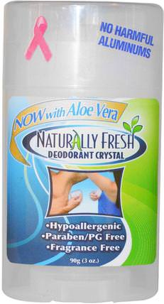 Deodorant Crystal, Fragrance Free, 3 oz (90 g) by Naturally Fresh, 洗澡，美容，除臭劑 HK 香港