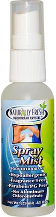 Deodorant Crystal Spray Mist, Body Deodorant.83 fl oz (25 ml) by Naturally Fresh, 洗澡，美容，除臭噴霧 HK 香港