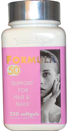 Marlyn, Formula 50, Support For Hair & Nails, 250 Softgels by Naturally Vitamins, 健康，女性，頭髮補充劑，指甲補品，皮膚補充劑 HK 香港