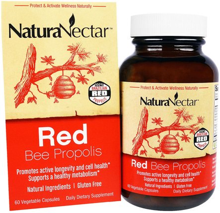 Red Bee Propolis, 60 Veggie Caps by NaturaNectar, 補充劑，蜂產品，蜂膠 HK 香港