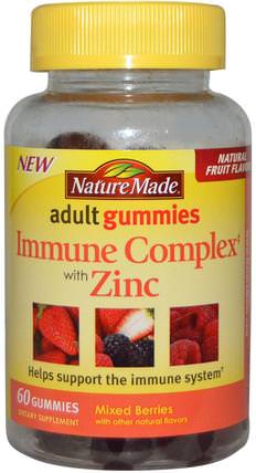 Adult Gummies, Immune Complex with Zinc, Mixed Berries, 60 Gummies by Nature Made, 補充劑，gummies，感冒和病毒，免疫系統 HK 香港