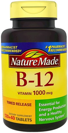 B-12 Vitamin, 1000 mcg, 160 Tablets by Nature Made, 維生素，維生素b，維生素b12 HK 香港