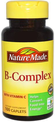 B-Complex with Vitamin C, 100 Caplets by Nature Made, 維生素，維生素b複合物 HK 香港
