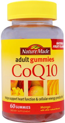 CoQ10 Adult Gummies, Mango, 60 Gummies by Nature Made, 補品，gummies，能量 HK 香港