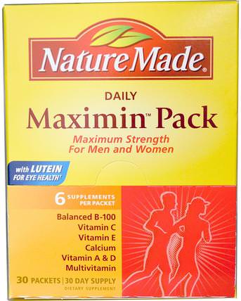 Daily Maximin Pack, Multivitamin and Mineral, 6 Supplements Per Packet, 30 Packets by Nature Made, 維生素，多種維生素 HK 香港