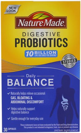 Digestive Probiotics, Daily Balance, 30 Capsules by Nature Made, 補充劑，益生菌 HK 香港