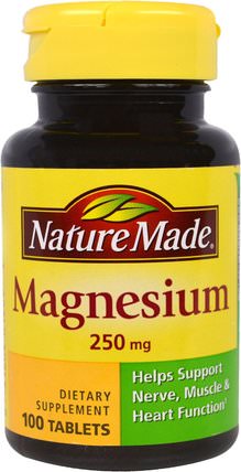 Magnesium, 250 mg, 100 Tablets by Nature Made, 補品，礦物質，鎂 HK 香港