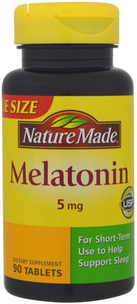 Melatonin, 5 mg, 90 Tablets by Nature Made, 補充，睡覺 HK 香港