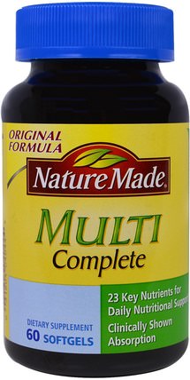 Multi Complete, 60 Softgels by Nature Made, 維生素，多種維生素 HK 香港