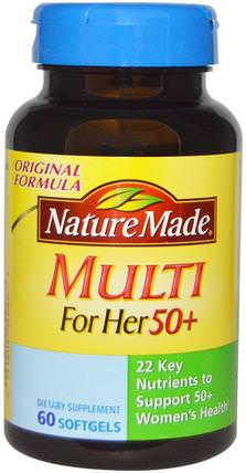 Multi for Her 50+, 60 Softgels by Nature Made, 維生素，多種維生素 - 老年人，女性多種維生素 HK 香港