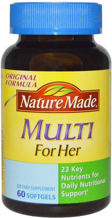 Multi For Her, 60 Softgels by Nature Made, 維生素，女性多種維生素 HK 香港