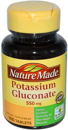 Potassium Gluconate, 550 mg, 100 Tablets by Nature Made, 補品，礦物質，葡萄糖酸鉀 HK 香港
