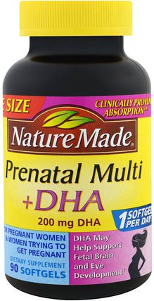 Prenatal Multi + DHA, 90 Softgels by Nature Made, 維生素，產前多種維生素 HK 香港