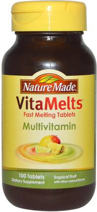 VitaMelts, Multivitamin, Tropical Fruit, 100 Tablets by Nature Made, 維生素，多種維生素 HK 香港