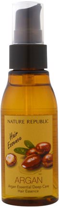 Argan Essential Deep Care Hair Essence, 2.03 fl oz (60 ml) by Nature Republic, 洗澡，美容，頭髮，頭皮 HK 香港
