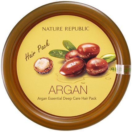 Argan Essential Deep Care Hair Pack, 200 ml by Nature Republic, 洗澡，美容，頭髮，頭皮 HK 香港
