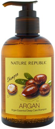 Argan Essential Deep Care Shampoo, 10.13 fl oz (300 ml) by Nature Republic, 洗澡，美容，頭髮，頭皮，洗髮水，護髮素 HK 香港