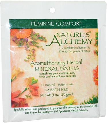 Aromatherapy Herbal Mineral Baths Feminine Comfort, 3 oz (85 g) by Natures Alchemy, 洗澡，美容，浴鹽 HK 香港