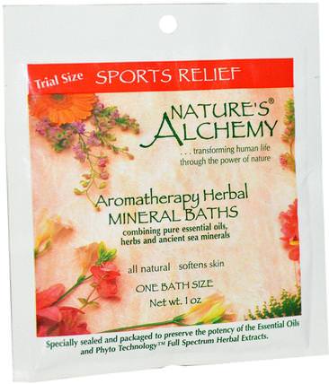 Aromatherapy Herbal Mineral Baths, Sport Relief, Trial Size, 1 oz by Natures Alchemy, 洗澡，美容，浴鹽 HK 香港