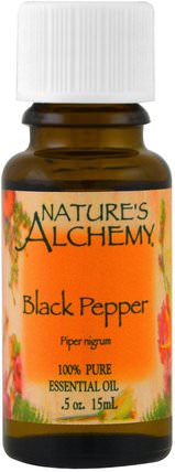 Black Pepper, Essential Oil.5 oz (15 ml) by Natures Alchemy, 沐浴，美容，香薰精油 HK 香港