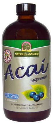 Acai Supreme, 16 fl oz (480 ml) by Natures Answer, 食品，咖啡茶和飲料，果汁，補品，巴西莓果汁提取物 HK 香港