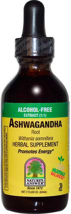 Ashwagandha, 2.000 mg, 2 fl oz (60 ml) by Natures Answer, 草藥，ashwagandha withania somnifera，adaptogen HK 香港